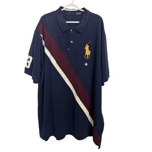 NWOT Polo Ralph Lauren Big & Tall Navy Big Pony Mesh Polo Shirt 3XLT